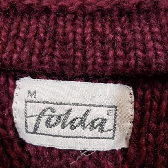 Folda vintage cable knit oversized chunky wool sweater size medium - Picture 3 of 9